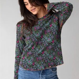 Natural Life Multicolor Floral Long Sleeve Top